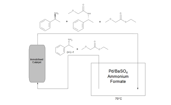 Ammonium formate as a green hydrogen source for clean semi-continuous enzymatic dynamic kinetic resolution of (+/-)-α-methylbenzylamine